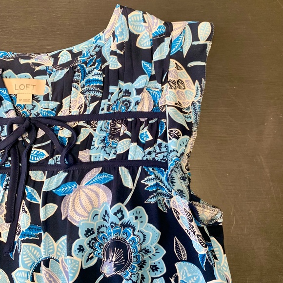 Pineapple Dream Smocked Tie Neck Shell - Picture 6 of 8